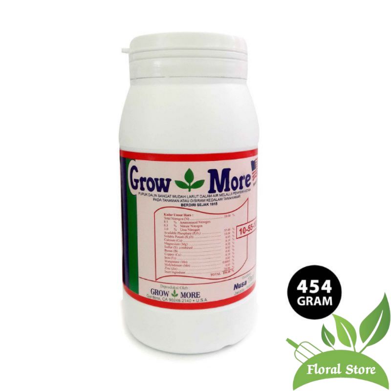 PUPUK NPK GROWMORE 10 55 10 454 gram botol