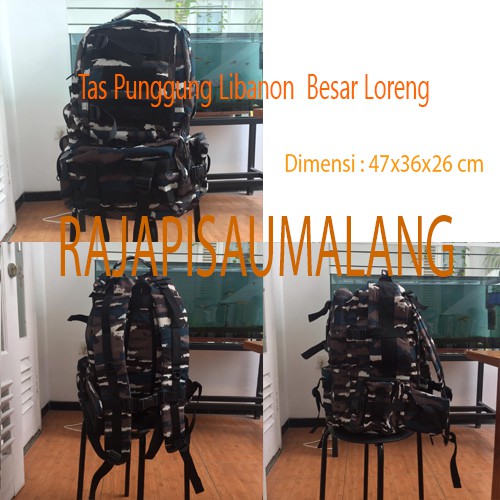 Tas Punggung Libanon Ukuran Besar Loreng AL LAYAR