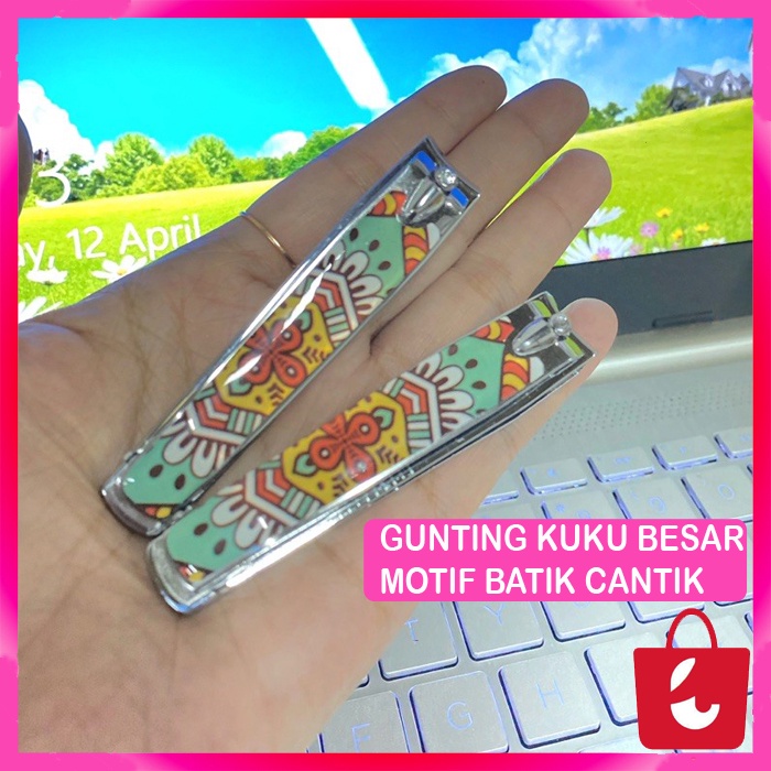 ✅ BISA COD Gunting Kuku Besar Gunting Kuku Stainless Motif Jepit Kuku Batik Cantik