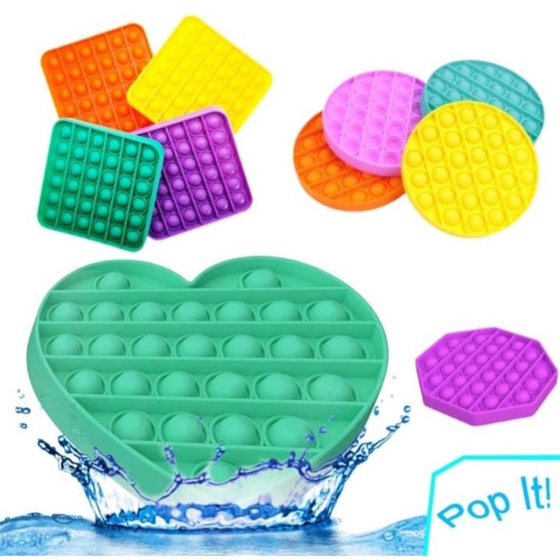 POP IT FIDGET TOY RAINBOW | PUSH POP BUBBLE FIDGET | MAINAN ANAK POP IT KARAKTER | POP IT POLOS-3