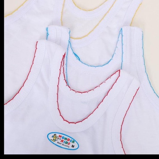 12 Pcs Singlet Bayi Wonder Kids Anak Baru Lahir | Kaos Dalam Pakaian Dalam Balita Laki Perempuan Baby New Born | Open | Lusinan