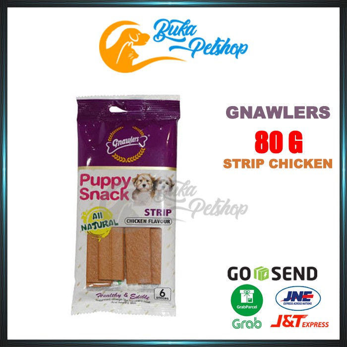 Snack Anjing GNAWLERS Puppy Snack Strip Chicken 80g