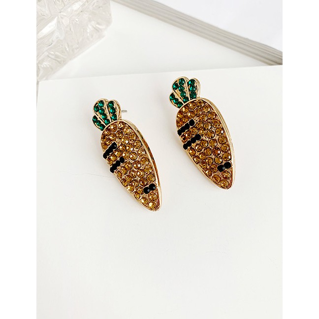 LRC Anting Tusuk Fashion Alloy Studded Carrot Earrings F82344