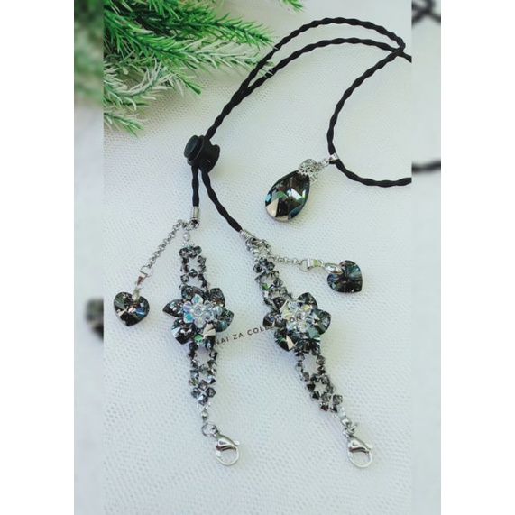 Strap masker swarovski 2in1 konektor masker