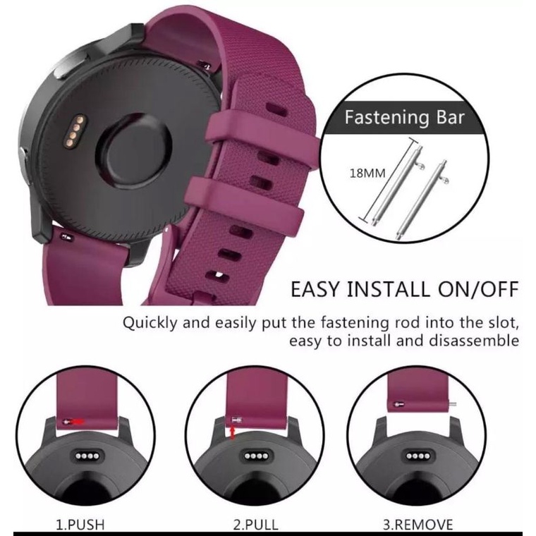 Strap Tali Jam Garmin Venu SQ  Venu 2 2s Vivoactive  forerunner 245 Karet Rubber 18mm 20mm 22mm