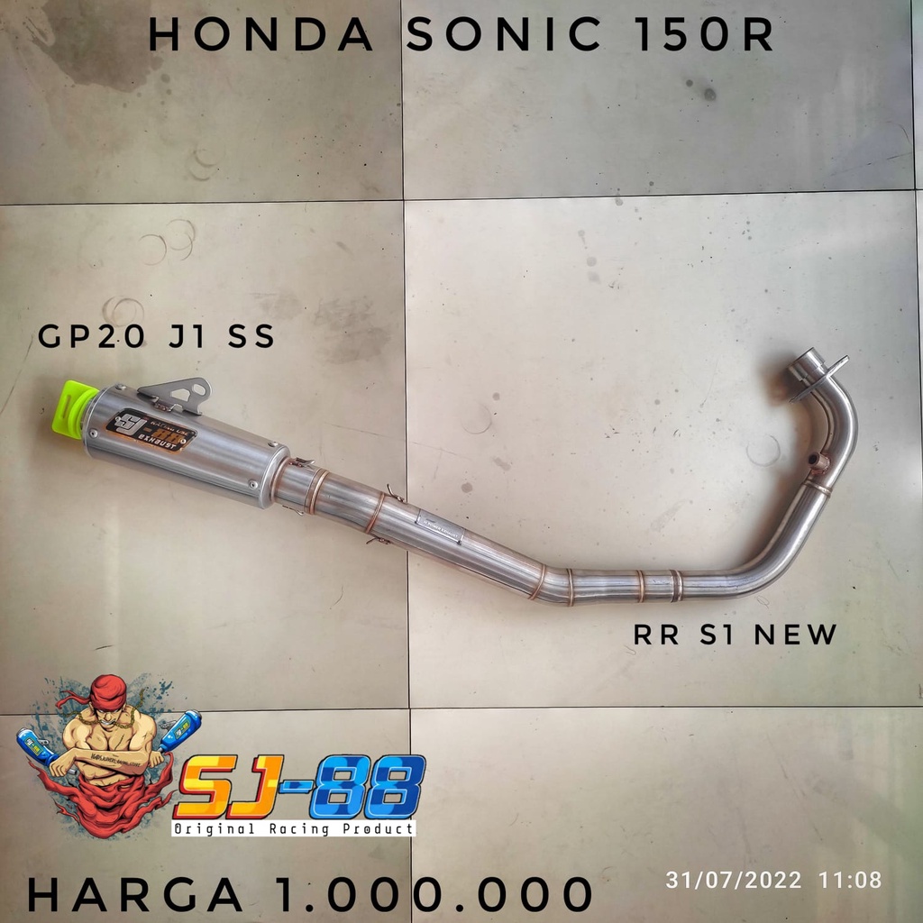 Knalpot Full System SJ88 RR S1 Sonic 150 R – Header + Silincer Racing Stainless Suara Padat Adem