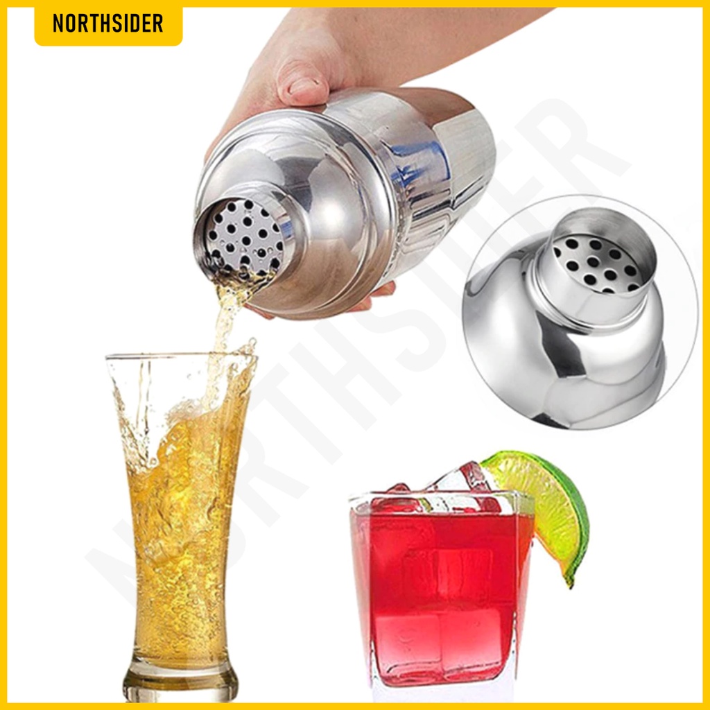 6 in 1 COCKTAIL SHAKER WITH MUDDLER - SPOON BOTTLE POURER JIGGER