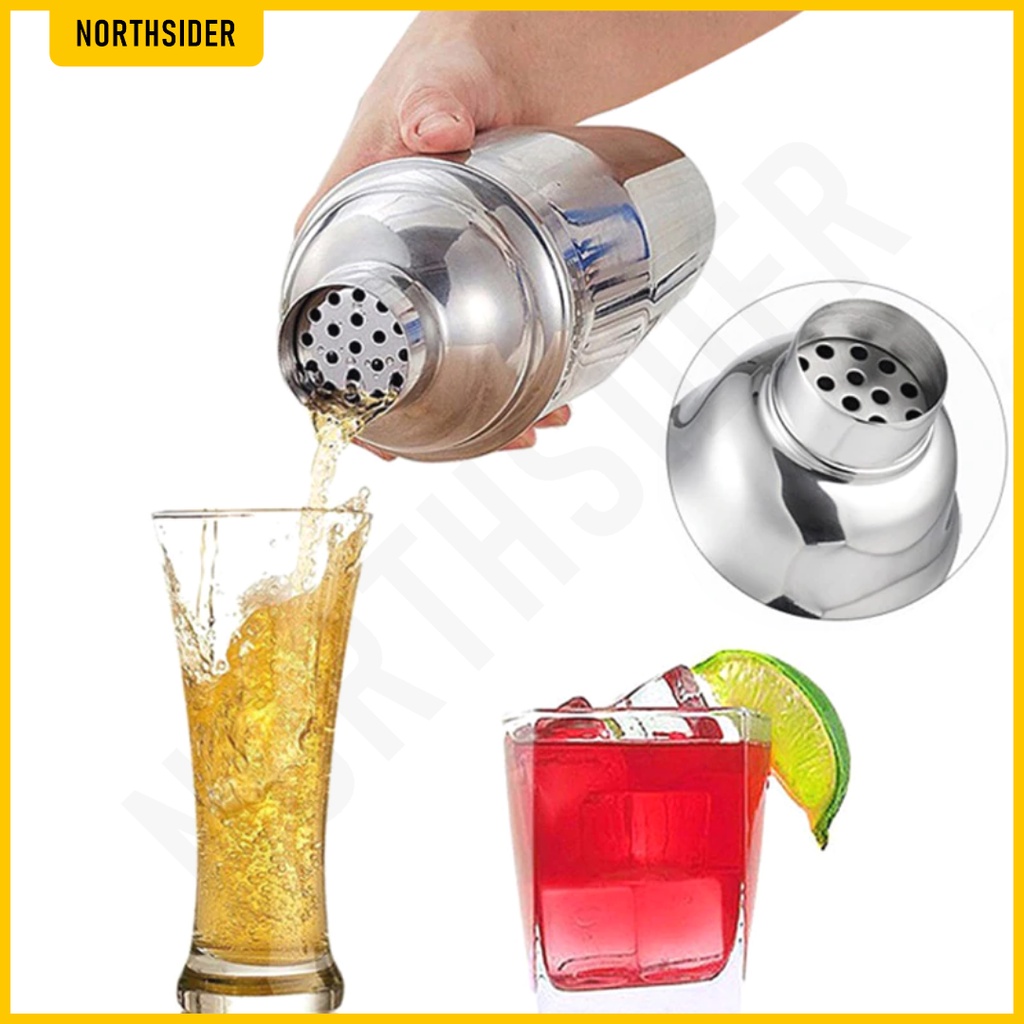 6 in 1 COCKTAIL SHAKER WITH MUDDLER - SPOON BOTTLE POURER JIGGER