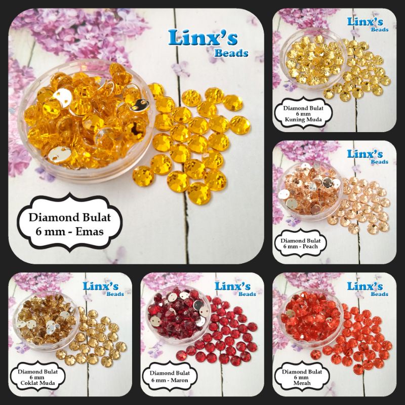 Payet Mote Akrilik Bulat Uk.6 mm / Diamond bulat 6 mm