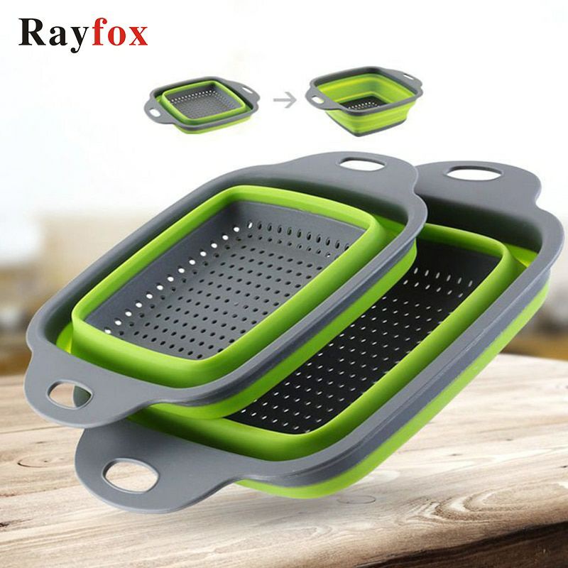 Rayfox Keranjang Saringan Lipat Drain Basket Foldable Collapsible Size L