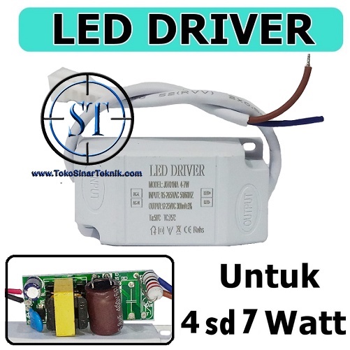 Kit Driver LED 5Led x 1Watt 220VAC Max. 5W 5 Watt