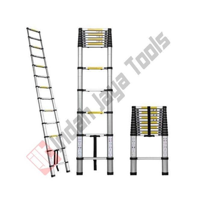 Tangga Teleskopik Single 3.8 M - Lipat Alumunium Telescopic Ladder