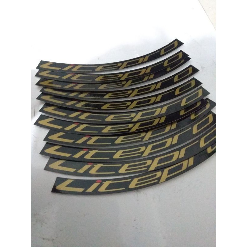 stiker decal litepro velg rim sepeda lipat folding Seli warna gold ring 16 inch lebar 1 cm