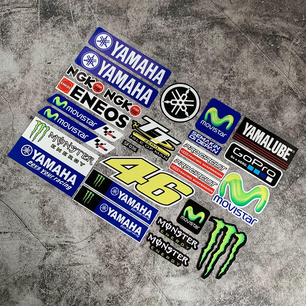 Stiker Reflektif Motif Monster Untuk Dekorasi Helm Motor YAMAHA SS110 Y100 SS2 Y80 Y15 F310 NVX R15