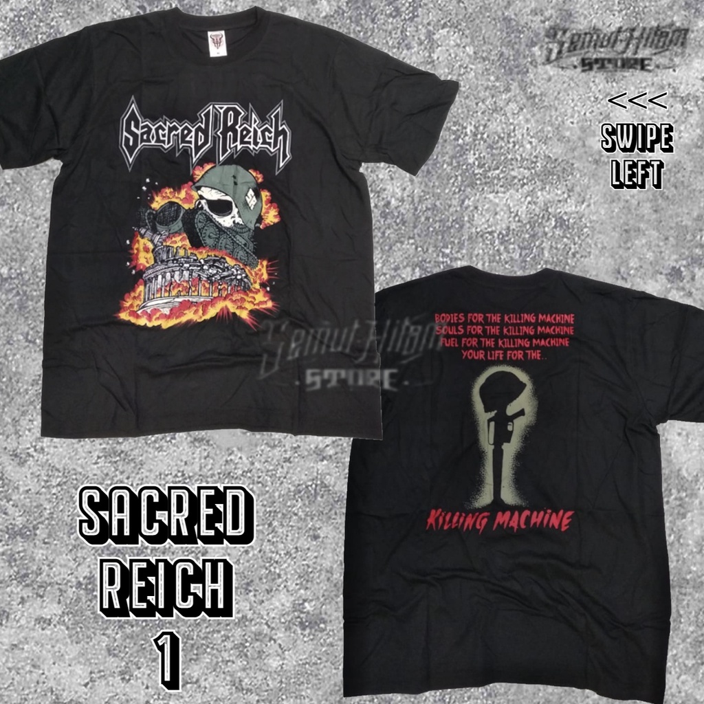 Kaos SACRED REICH KILLING MACHINE AWAKENING Builtup Band Musik Metal Prapatan Rebel Heaven Hell