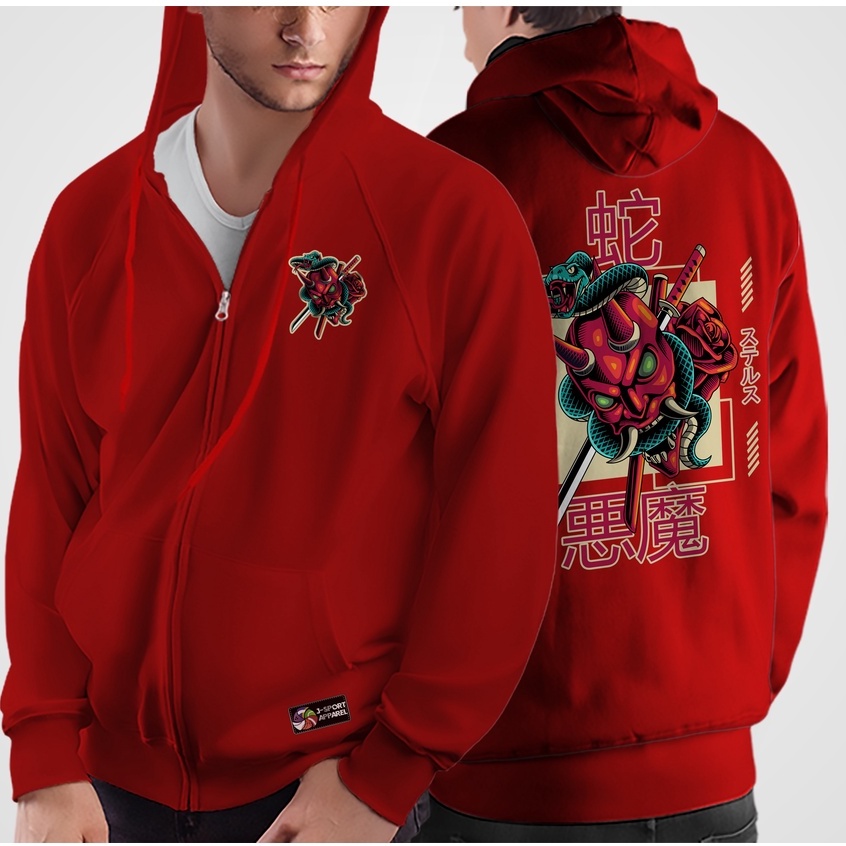 Jaket sweater hoodie zipper NCT logo Naga, Devil, atau custom nama atau Logo