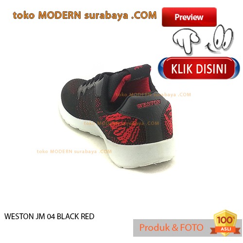 WESTON JM 04 BLACK RED sepatu casual sneakers