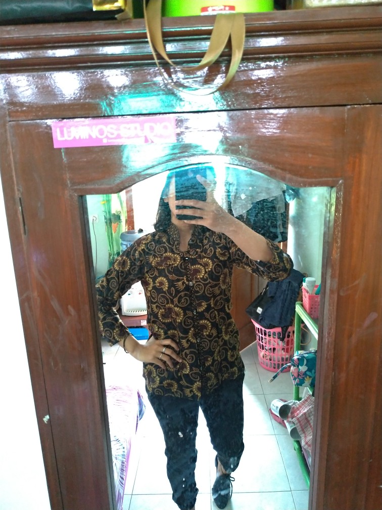 Tey-17 Batik Wanita Asj Sa Hrb026 Kenongo Kemeja Tosca Pendek