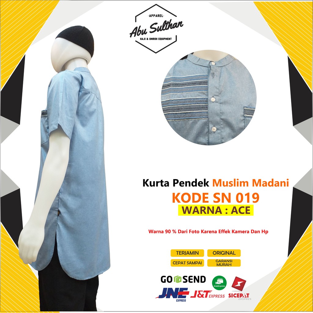 BAJU KURTA PENDEK MUSLIMADANI SN019 / MOTIF / BORDIR / POLOS / ATASAN MUSLIM