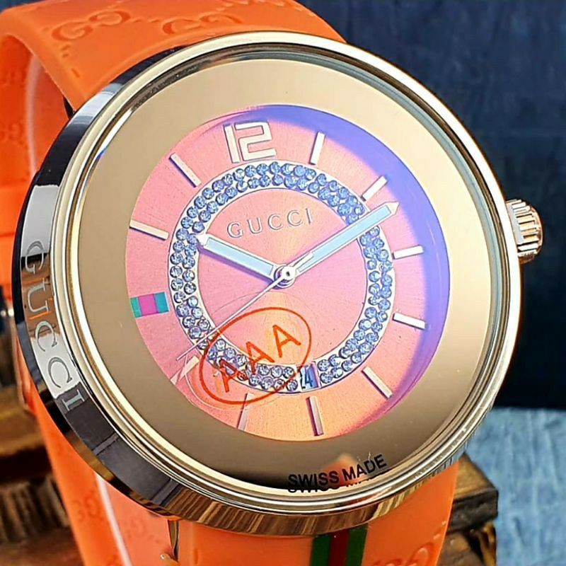 Jam Tangan Analog Pria Gucci G1051 Grade Ultimate Premium Carbon Rubber