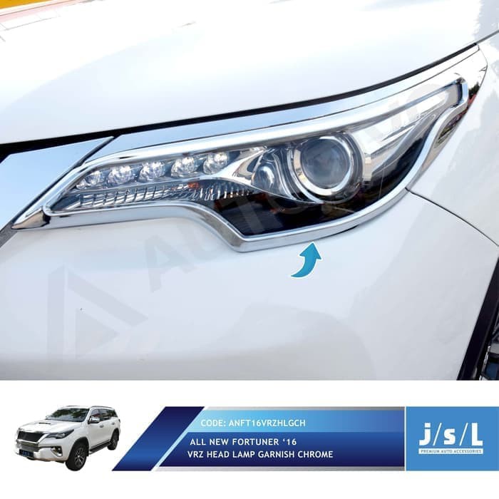 Garnish Lampu Depan All New Fortuner chrome