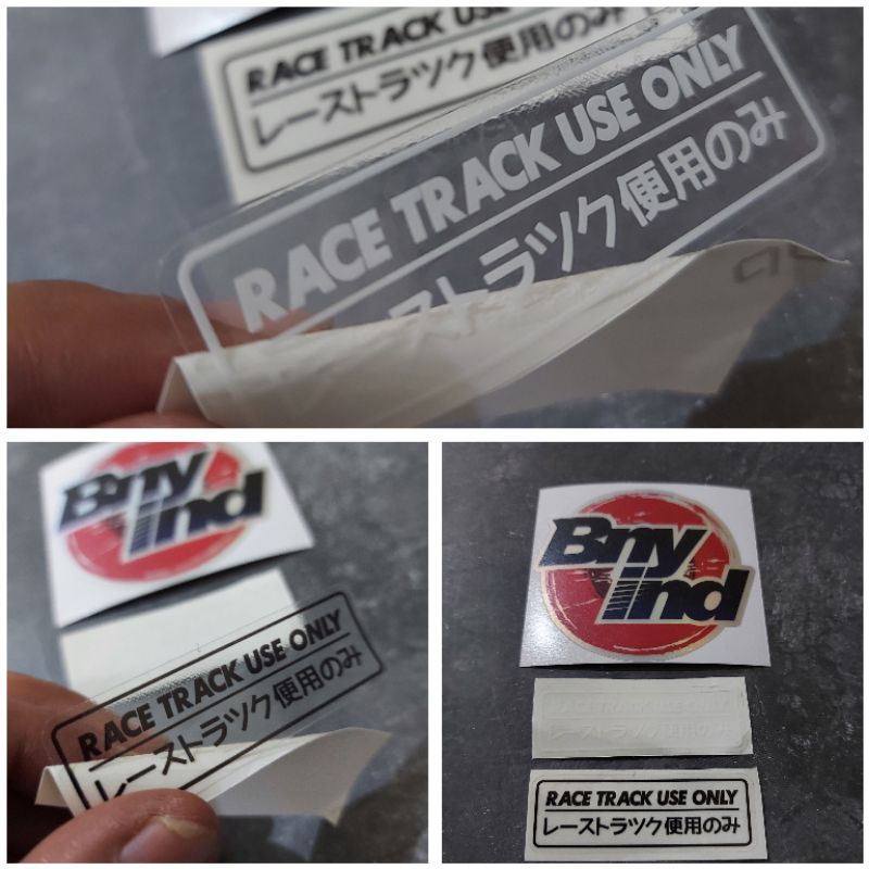 STICKER RACE TRACK USE ONLY JAPAN TRANSPARAN