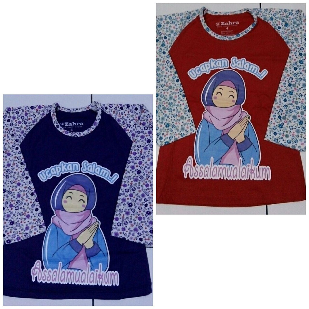 Kaos Anak Muslim Zahra Ucapkan Salam