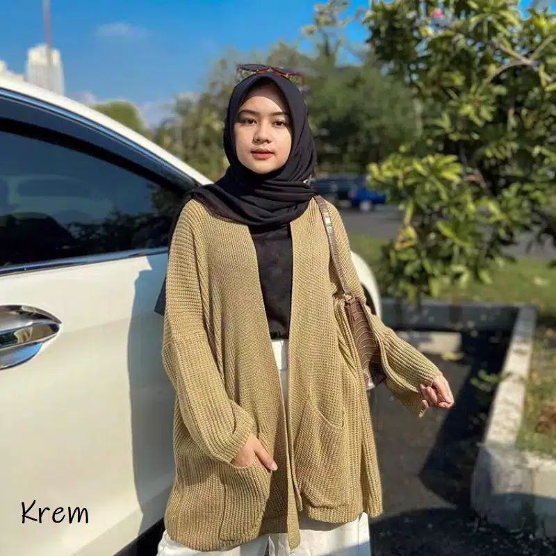 OVERSIZE LAVELLA PREMIUM CARDIGAN  RAJUT TEBAL  ACE Shopee 