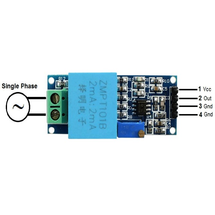 Modul Sensor Tegangan AC Listrik PLN Voltage 220V 250V ZMPT101B Single phase arduino