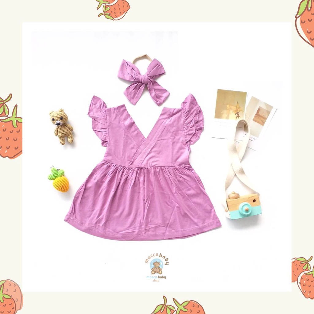 MBSS - DRESS BABY VIVI Free Headband / Dress Bayi Perempuan / Baju Bayi Cewek / Pakaian Bayi Perempuan Lucu