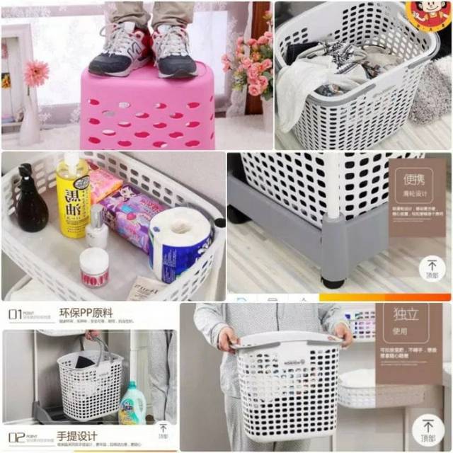 PROMO Rak portable serbaguna / Keranjang laundry / Laundry basket Rovega