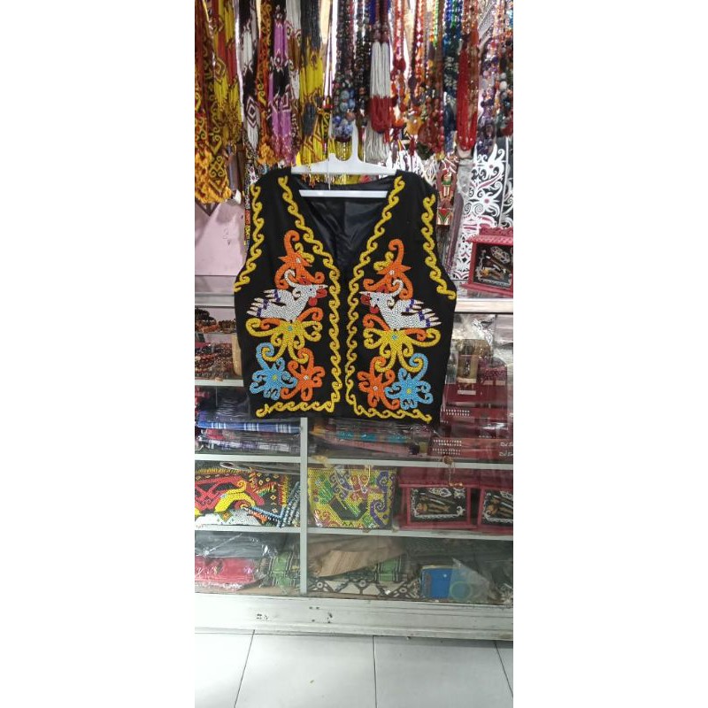rompi dayak/baju dayak/ atasan dayak/ baju manik/kostum manik /rompi manik dayak, rompi manik, kostu