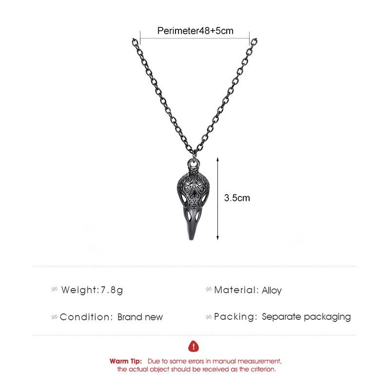 Kalung Tengkorak Gagak Berongga Yang Dipersonalisasi Kalung Logam Punk Gothic Niche Yang Modis Hadiah Halloween