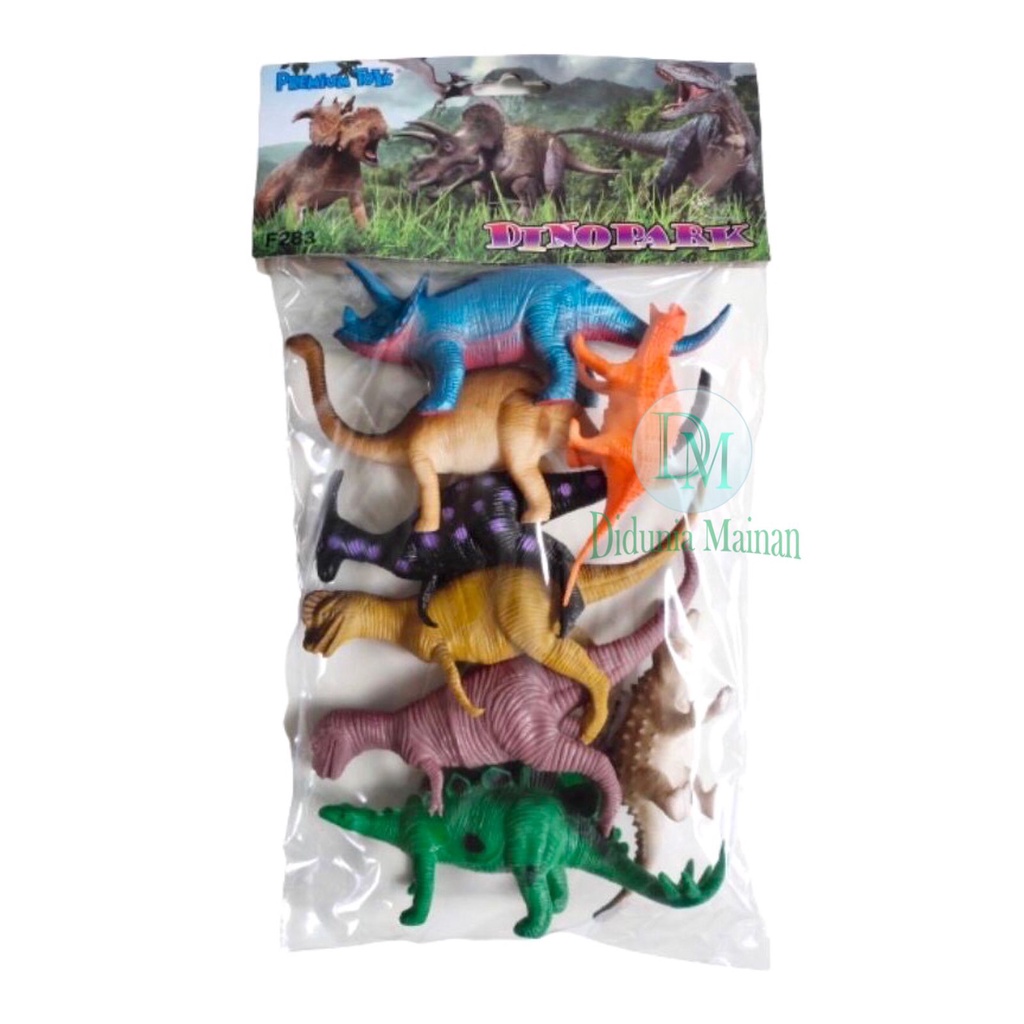 Mainan dinosaurus karet figure dino world koleksi anak set isi 8 pcs