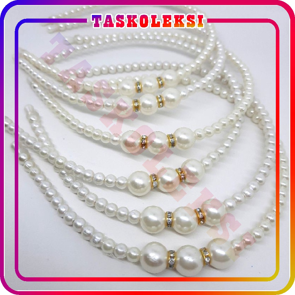 ☛TK☚ R625 Bando Aksen Mutiara Gaya Korea Untuk Aksesoris Rambut Wanita Headband Wanita Bando Pearl