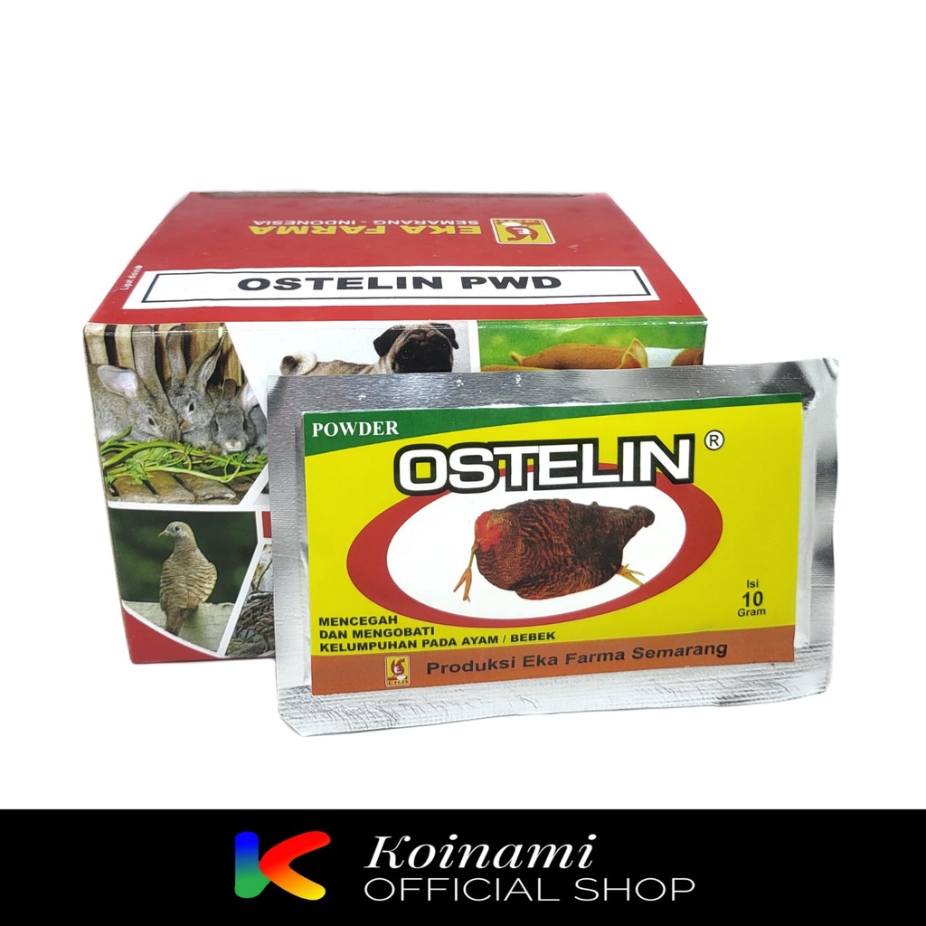 OSTELIN POWDER 10 gram obat lumpuh ayam bebek / Eka Farma