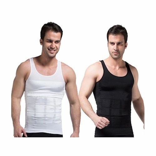 Mens Slimming Body Shaper Tank Top kaos Korset Pelangsing Perut Pria