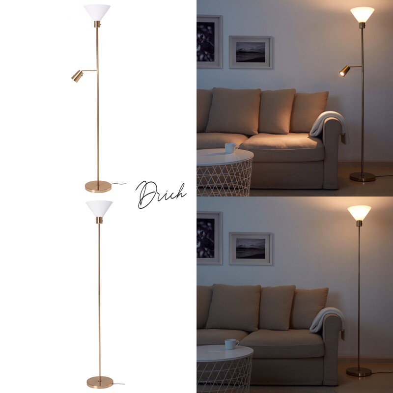 FLUGBO - Floor uplighter, brass colour 2type