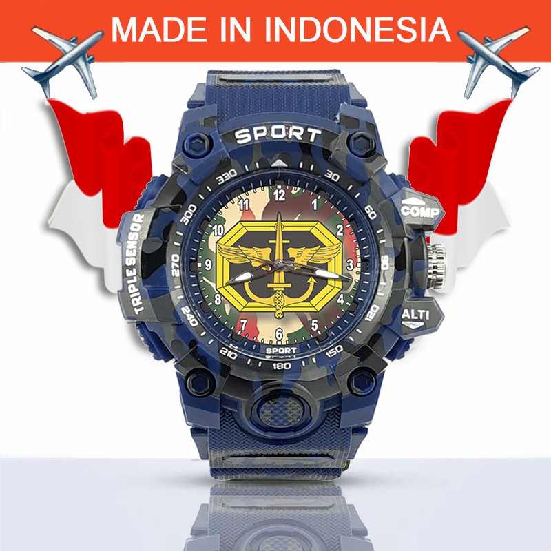 {Istimewa} Jam Tangan KOPASUS (TNI) -Biru Army Water Resistant