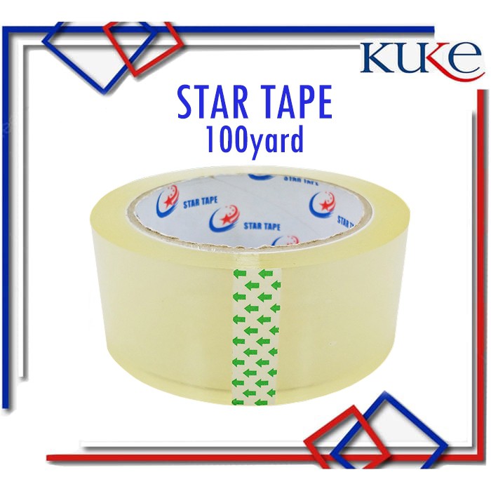 

Lakban STAR TAPE ukuran 100 Yard / lakban bening harga 1 pcs