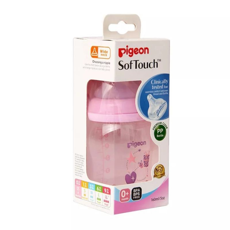 PIGEON Botol Susu PP Clear Wide Neck 160Ml - Blue