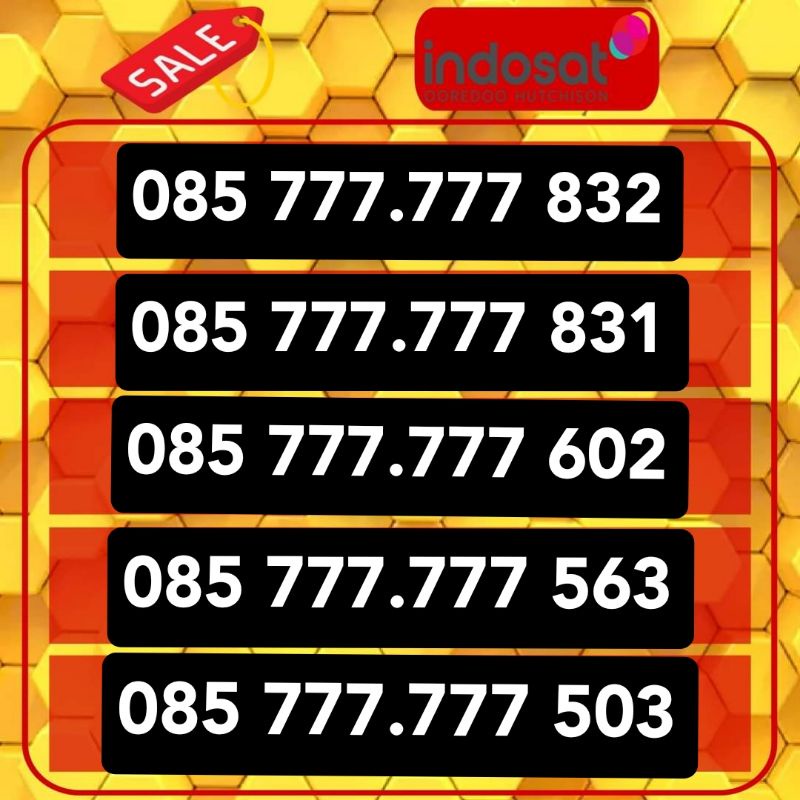 Nomor cantik indosat ooredoo hexa 777777