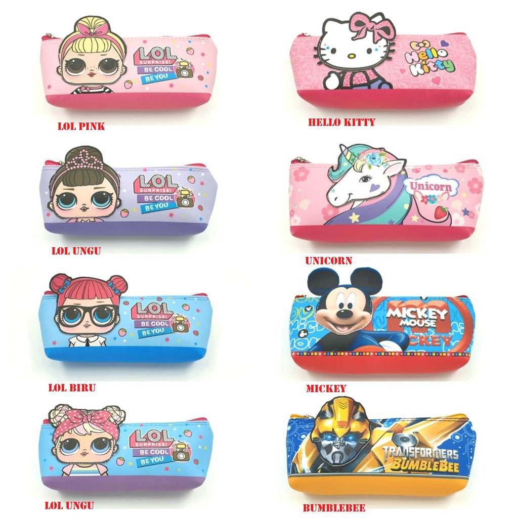 PA TEMPAT PENSIL 3D SEKOLAH ( ANTI AIR ) LOL SURPRISE UNICORN MICKEY BUMBLEBEE HELLO KITTY IMPORT