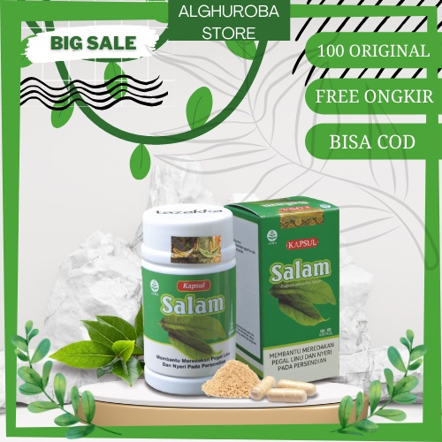 Obat Pegal Linu | Obat Nyeri Sendi | Kapsul Herbal DAUN SALAM Tazakka HALAL BPOM Original isi 60