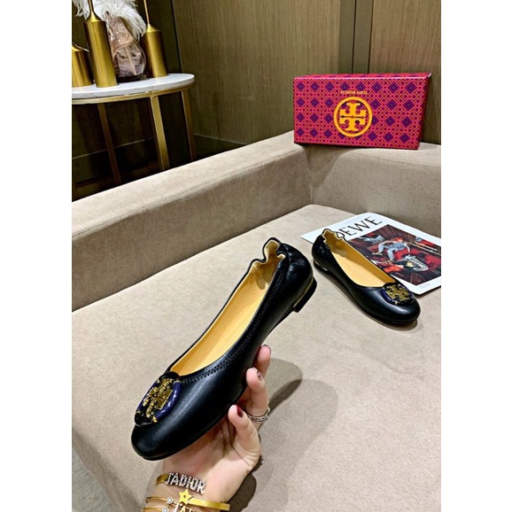 Tory Burch dancing shoes flat shoes women shoes leather shoes fashion