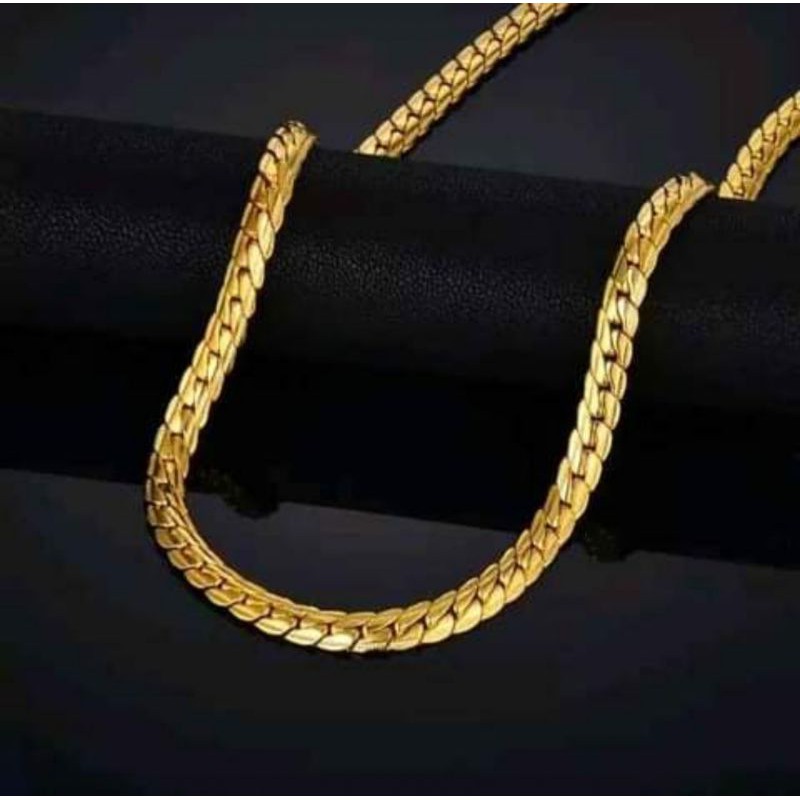 kalung pria gold titanium emas