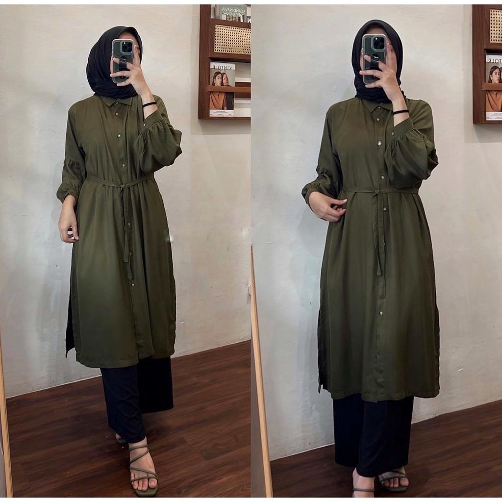 1KG MUAT 4PCS | MIAMI TUNIK LONG FULL KANCING AIRFLOW CRINKLE HITS OOTD SELEBGRAM FASHION