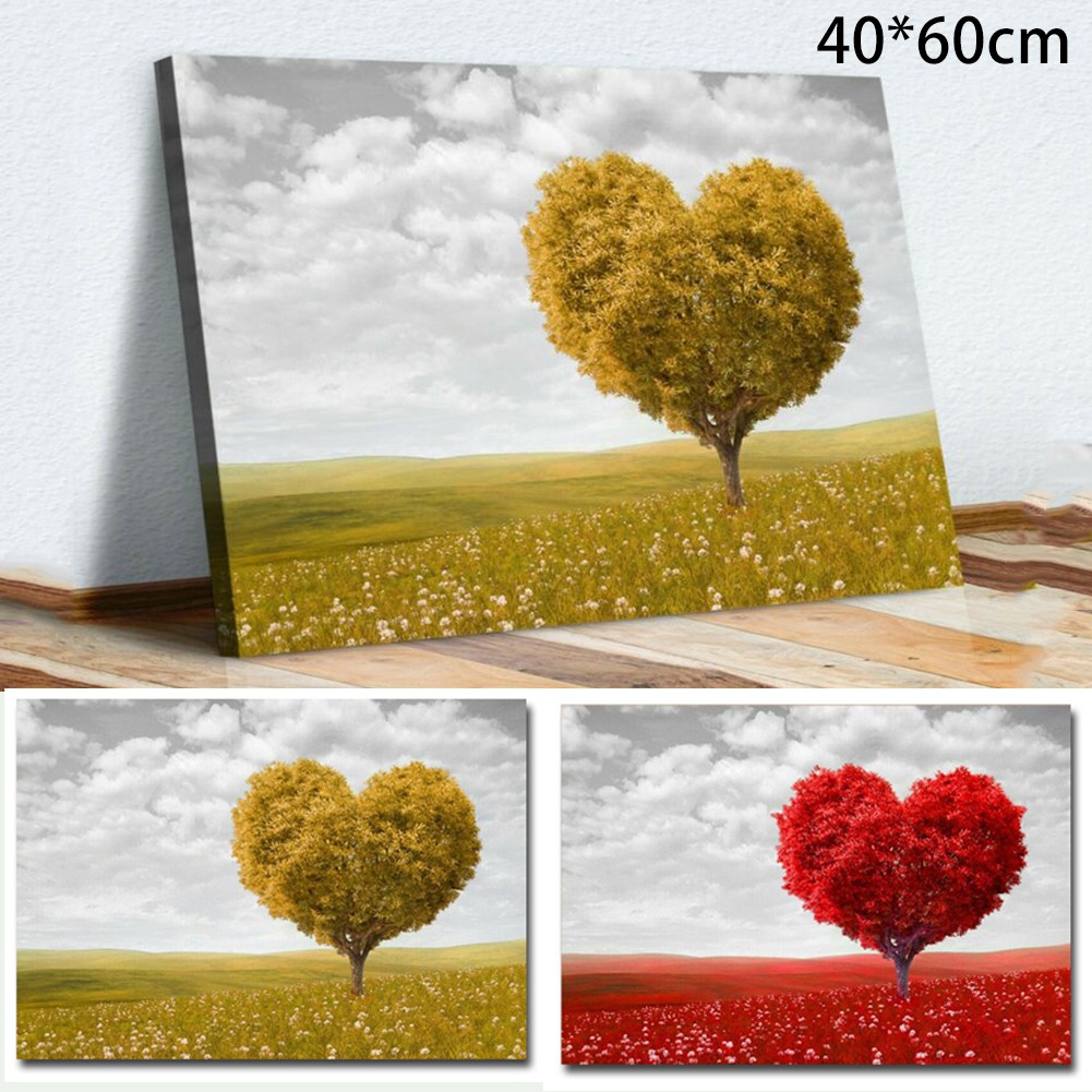 Canvas Painting Print Red Yellow 40x60cm Decor Bedroom Dining Room Office Wall Art Black White Shopee Indonesia
