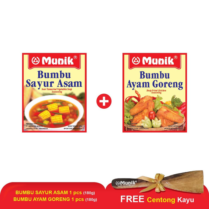 

Ready - Munik Paket Bumbu Sayur Asam & Ayam Goreng Bundling 2Pc Free Centong