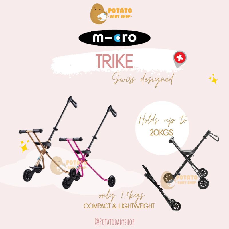 Micro - Trike Deluxe Black Pink Gold